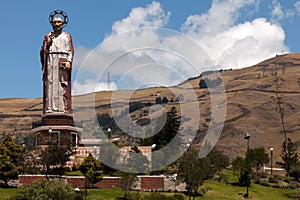 Monument to Saint Peter in Alausi, Ecuador photo