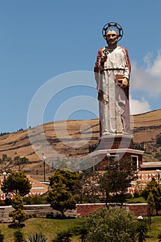 Monument to Saint Peter in Alausi, Ecuador photo