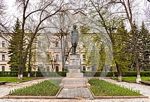 Monument to Sergey Kirov in the park of Pskov, Russia