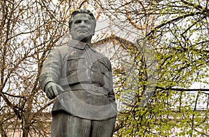 Monument to Sergey Kirov in the park of Pskov, Russia