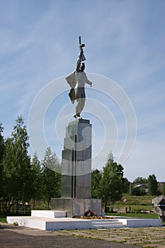Monument to soldiery soldiers on an area