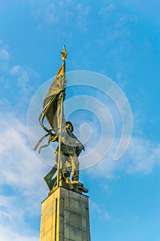 A monument to the soviet army situated at the slavin military cemetery in Bratislava, Slovakia...IMAGE