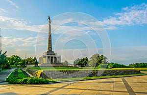 A monument to the soviet army situated at the slavin military cemetery in Bratislava, Slovakia...IMAGE