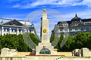 Monument to the Soviet soldiers liberators on Freedom Square in Budapest, Hungary