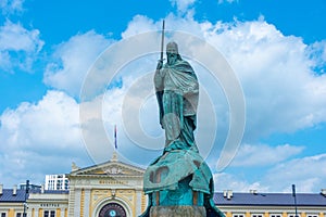 Monument to Stefan Nemanja in front of the main train station in