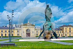 Monument to Stefan Nemanja in front of the main train station in