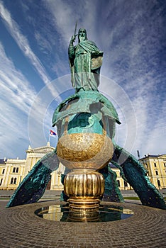 Monument to Stefan Nemanja in Sava square by day