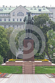 Monument to Taras Shevchenko, the famous Ukrainian poet in Kyiv photo