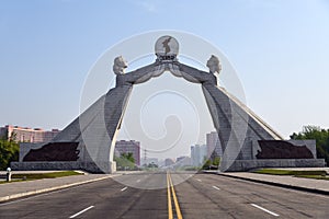 Pyongyang, North Korea. National Reunification monument