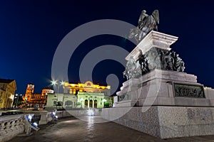 Monument to the Tsar Liberator, National Assembly and Alexander Nevsky Cathedral in Sofia, Bulgaria