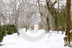 Monument to an unknown soldier in the park