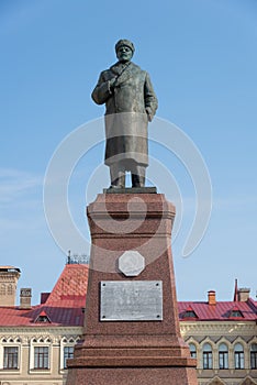 Monument to V.I. Lenin on Red Square, Rybinsk, Yaroslavl region, Russia