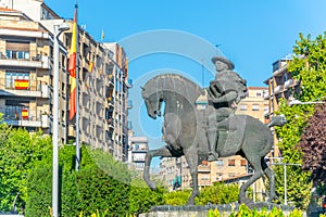 Monument to vaquero charro at Salamanca, Spain