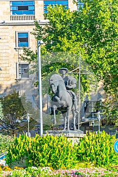 Monument to vaquero charro at Salamanca, Spain