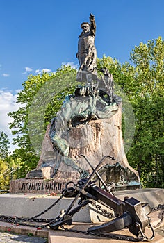 Monument to vice-admiral Makarov in Kronstadt, Russia