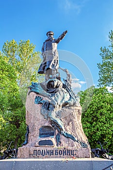 Monument to vice-admiral Makarov in Kronstadt, Russia