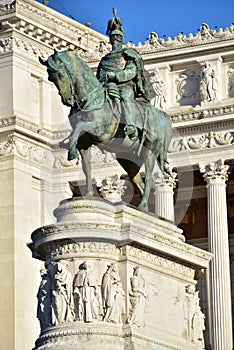 Monument to Victor Emmanuel II, Altair of the Fatherland, Equestrian statue to Victor Emmanuel II, Rome Italy