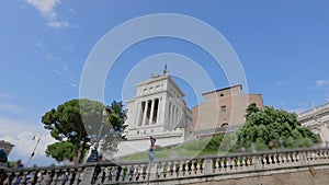 Monument to Victor Emmanuel II side view. Research institute Rome, Italy