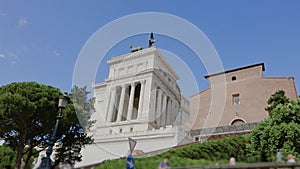 Monument to Victor Emmanuel II side view. Research institute Rome, Italy