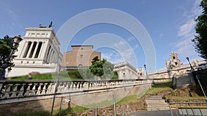 Monument to Victor Emmanuel II side view. Research institute Rome, Italy