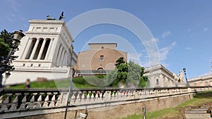 Monument to Victor Emmanuel II side view. Research institute Rome, Italy