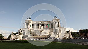 Monument to Victor Emmanuel II on the square of Venice in Rome, Italy