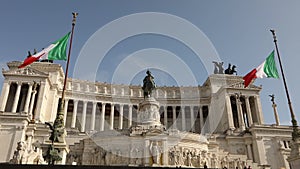 Monument to Victor Emmanuel II on the square of Venice in Rome, Italy