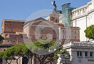 Monument to Victor Emmanuel II or Vittoriano, Rome, Italy. It is landmark of Rome. Beautiful view of Memorial of