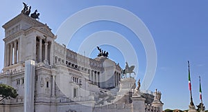 Monument to Victor Emmanuel II or Vittoriano, Rome, Italy. It is landmark of Rome. Beautiful view of Memorial of