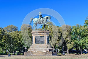 Monument to Vittorio Emanuele II is in the Piazza Vittorio Veneto in Florence. Itay