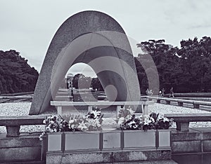 Monument to those who perished at Hiroshima, Japan