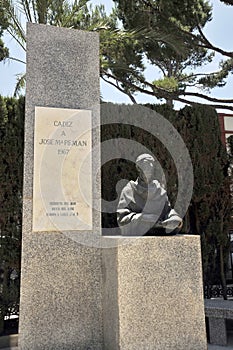 Monument to the writer Jos Mara Pman in the city park of Cadiz.