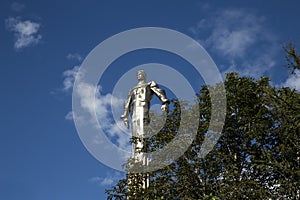 Monument to Yuri Gagarin, the first person to travel in space. It is located at Leninsky Prospekt in Moscow, Russia