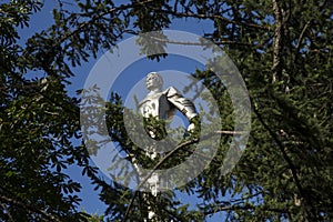 Monument to Yuri Gagarin, the first person to travel in space. It is located at Leninsky Prospekt in Moscow, Russia