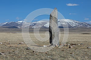 Monument on the tomb of the ancient Turkic