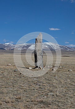 Monument on the tomb of the ancient Turkic