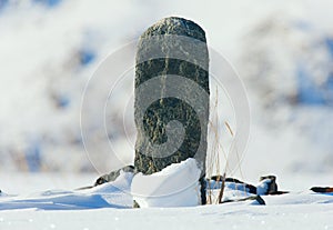 Monument on the tomb of the ancient Turkic