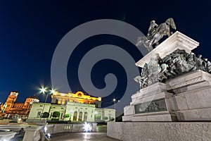 Monument of the Tsar Liberator, National Assembly and Alexander Nevsky Cathedral in city of Sofia