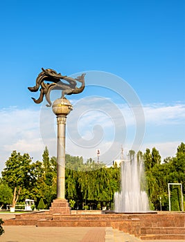 Monument at Turkiston Concert Hall in Tashkent, Uzbekistan