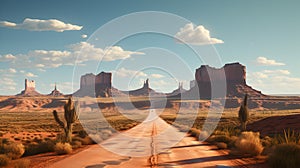 Monument valley, Arizona, 3D rendered image