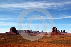 Monument Valley on the border between Arizona and Utah in United States