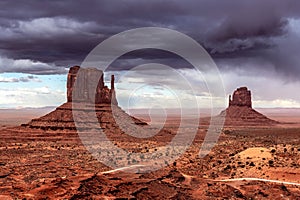 Monument Valley Buttes during rain storm