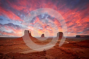 Monument Valley Landscape Showing the Famous Navajo Buttes