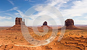 Monument Valley overview in Utah and Arizona America.