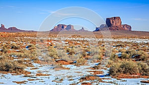 Monument Valley Panorama in Winter, Navajo Nation, Utah