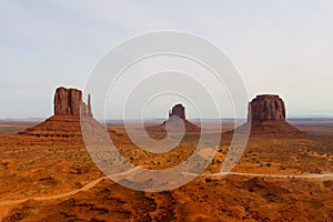 Monument Valley Panoramic View - Cloudy Sky