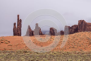 Monument Valley Spires in the wilderness