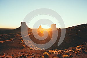 Monument Valley at sunrise, Arizona, USA