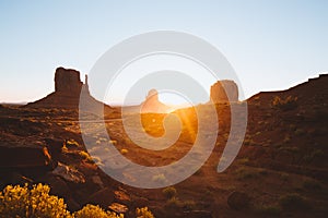 Monument Valley at sunrise, Arizona, USA