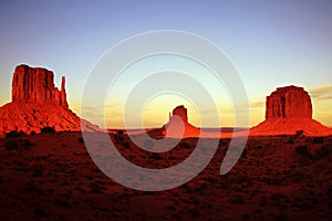 Monument valley at sunset